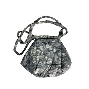 Handmade Quilted Halloween Ghost Gray Long Strap Bag Medium